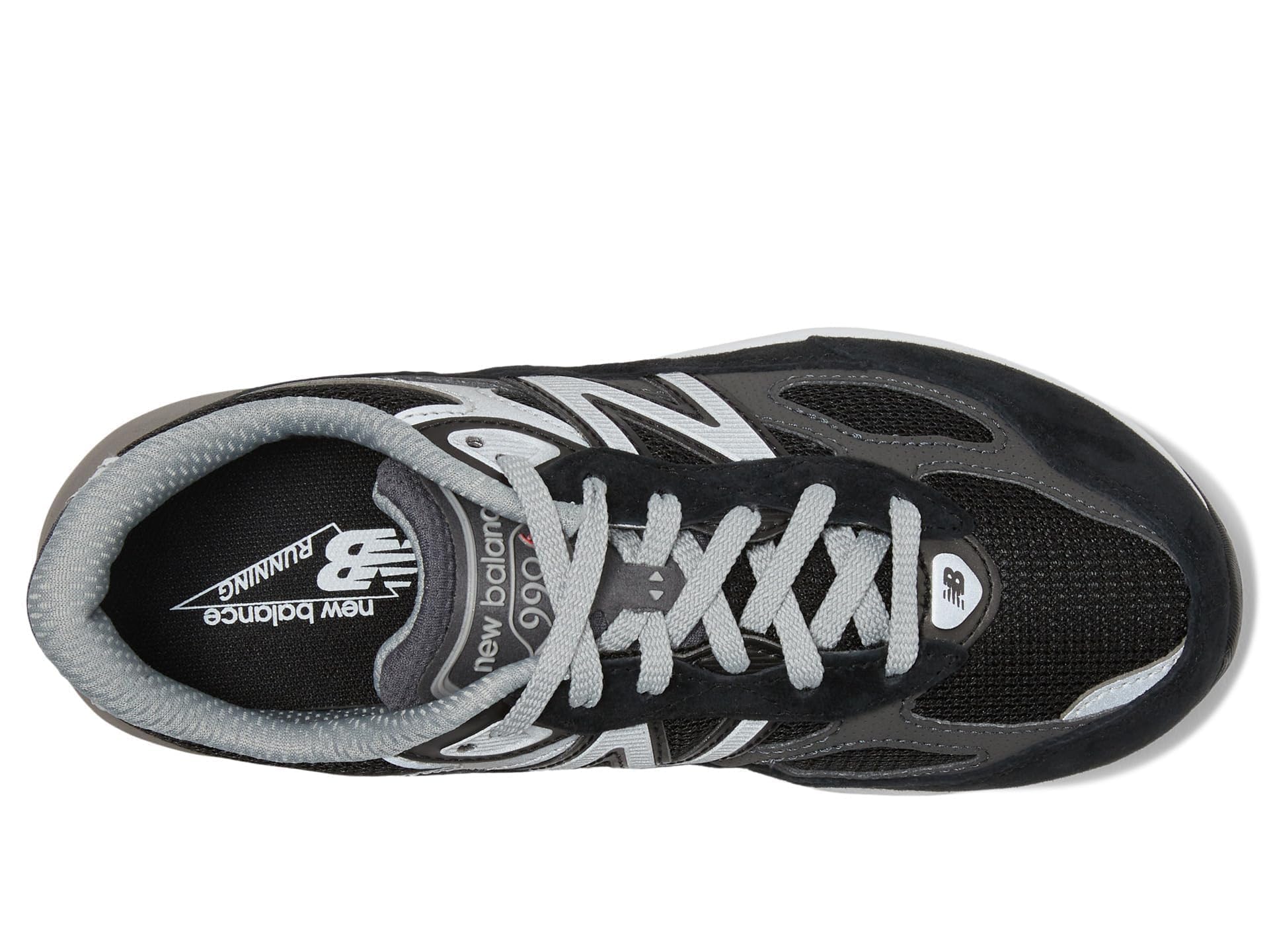 New Balance Baby Boys 990 V6 Lace-up Sneaker, Black/Silver, 3 Infant