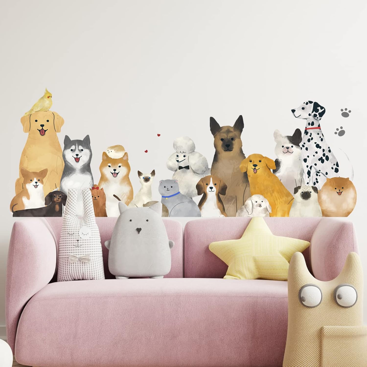 Pet Wall Stickers Peel and Stick Puppy Dog Wall Decals Cute