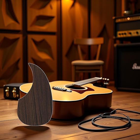 Wood Grain Guitar Pickguard Anti-Scratch Guard Plate Self-Adhesive Pickguard Sticker Acoustic Guitar Pick Guard Sticker Acoustic Guitar Pickguard Guitar Bass Accessories