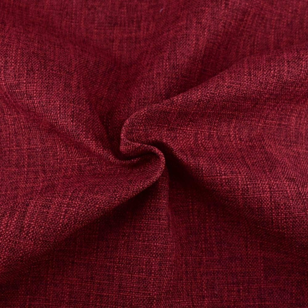 Wilproo Solid Color Pure Burgundy Cotton Linen Decorative Throw Pillow Case Cushion Cover Pillowcase for Couch Sofa Bed,18 x 18 Inches