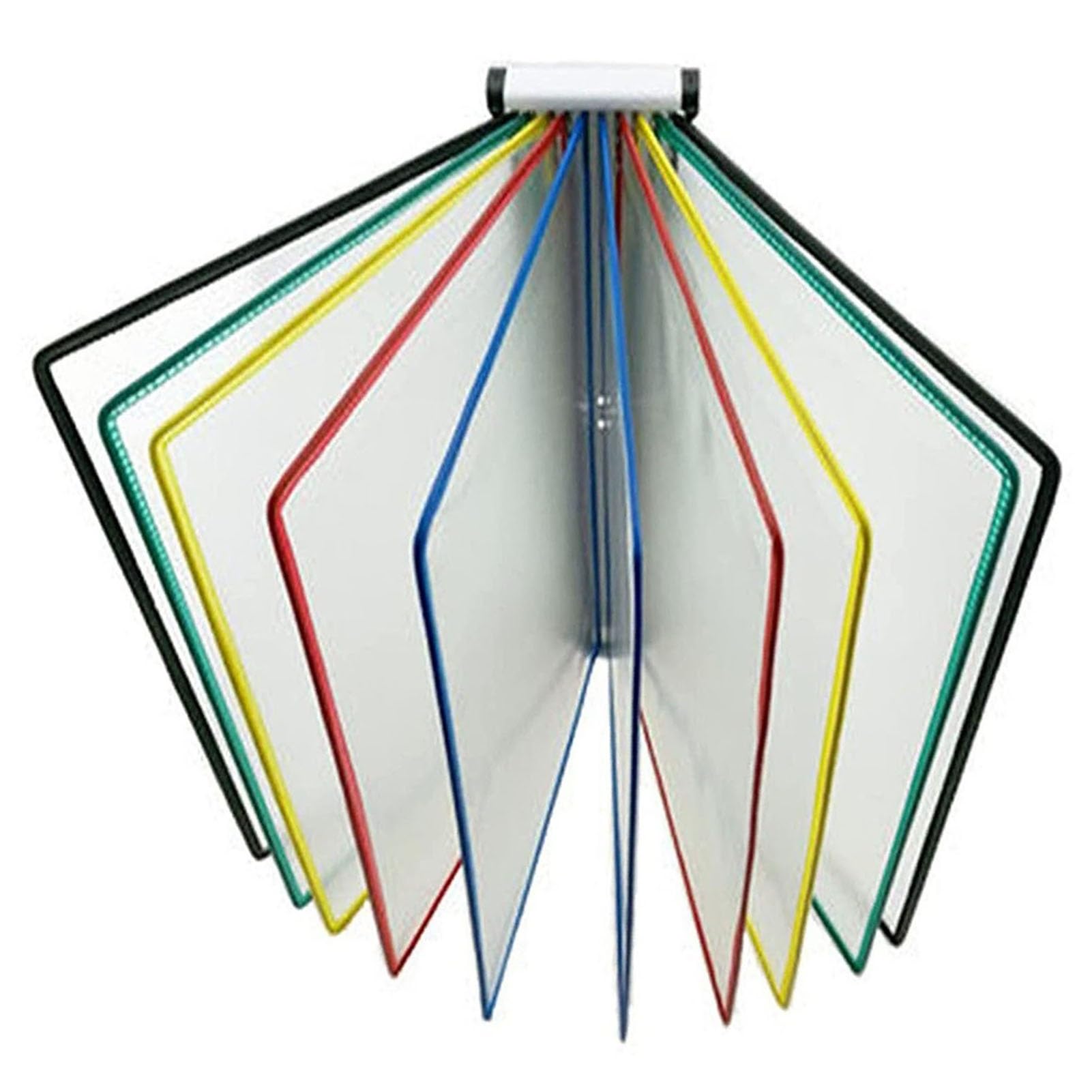 OLSKFUH Wall Reference Organizer - Desktop Flip Display Folder, Pvc And Metal File Organizer For Desk, Catalog Display Rack, With 10 Display Pockets, For Office/Home Display And,