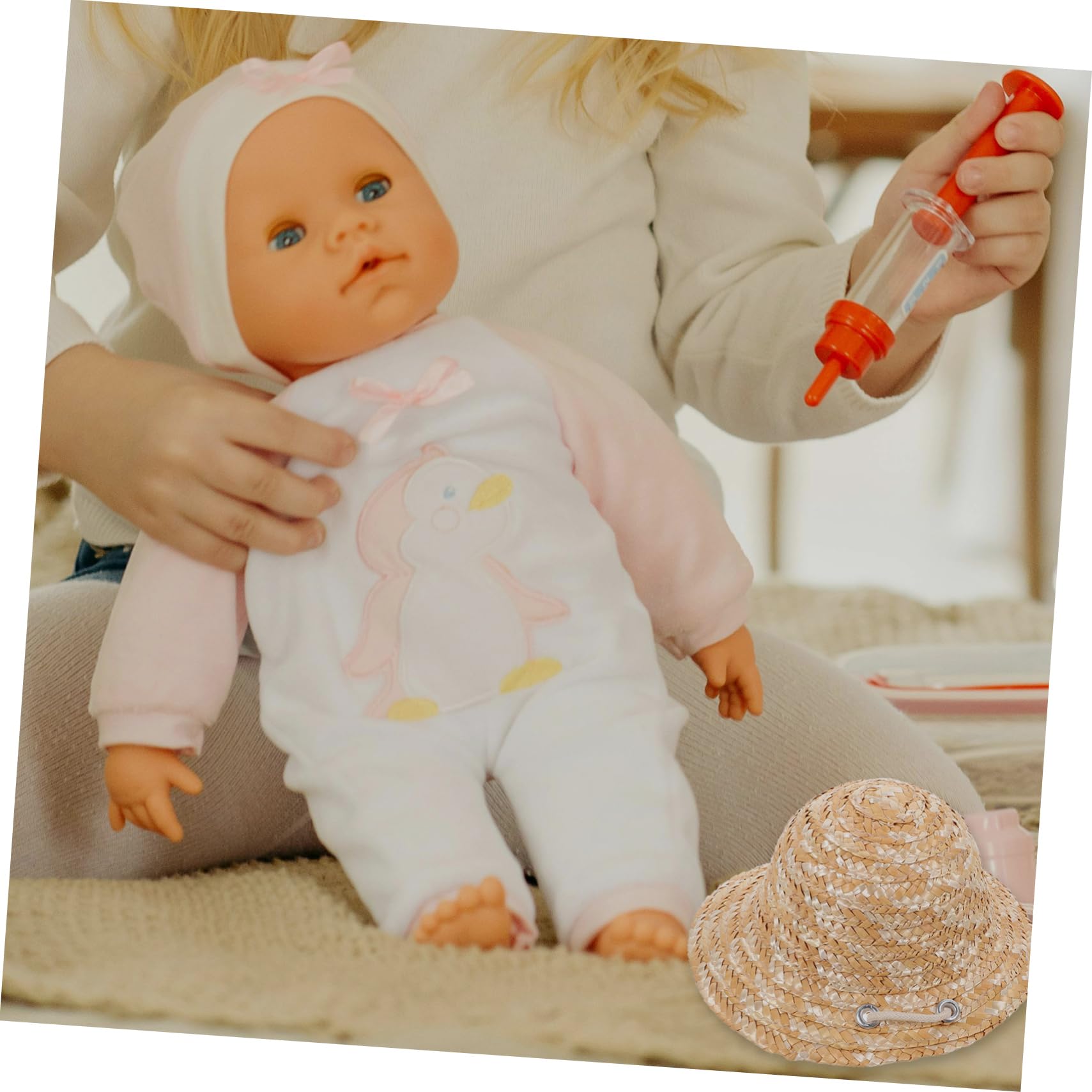 CUYT Cappellini Mini Per Bambole In Paglia Intrecciata A Mano - Ideale Per Matrimoni, Compleanni E Feste A Tema - Foto 5