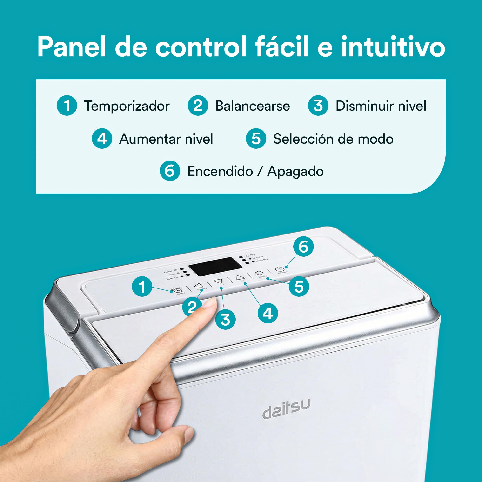 Daitsu Deshumidificador de Humedad 20L Silencioso | Modo Secado de Ropa