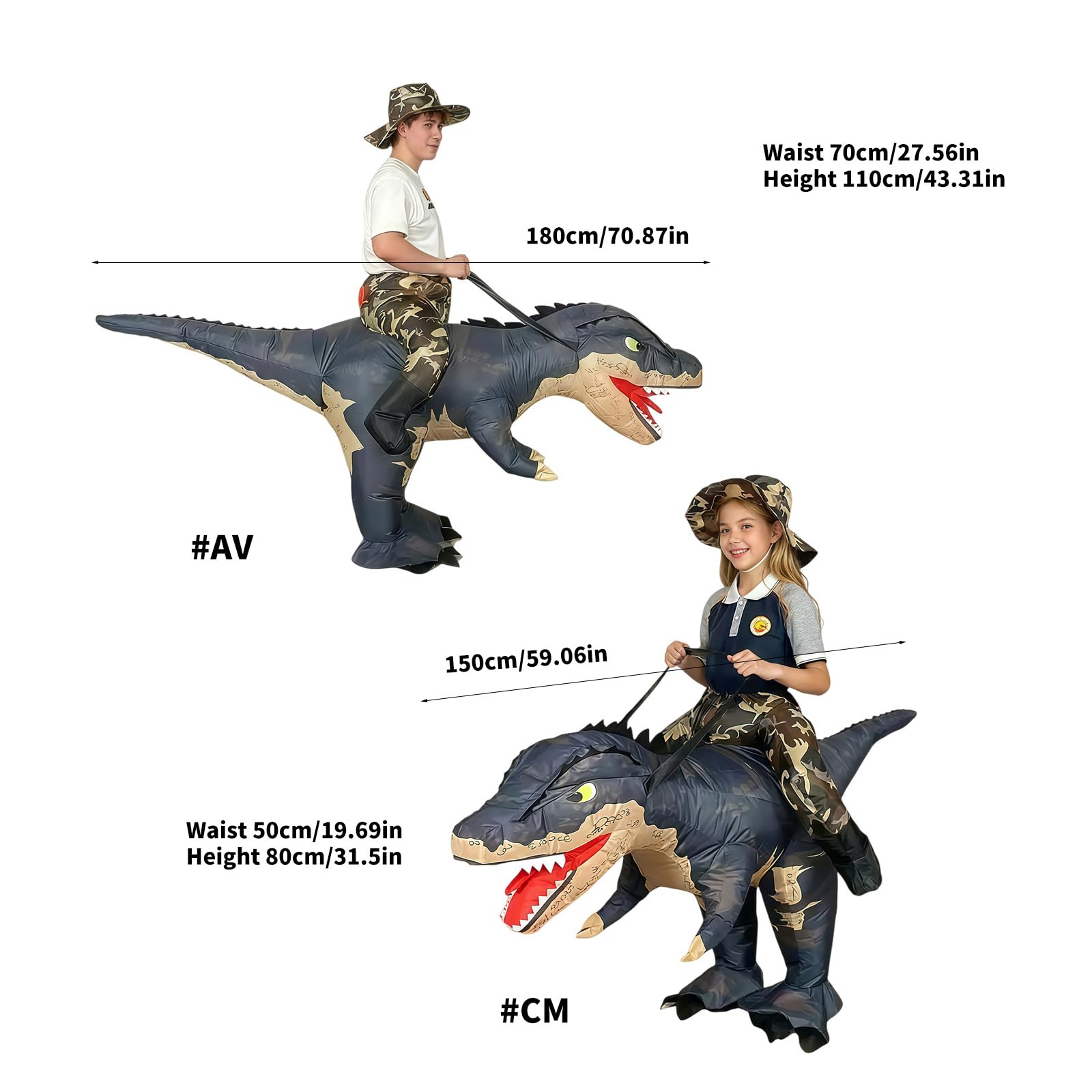 Disfraz de dinosaurio inflable de Halloween