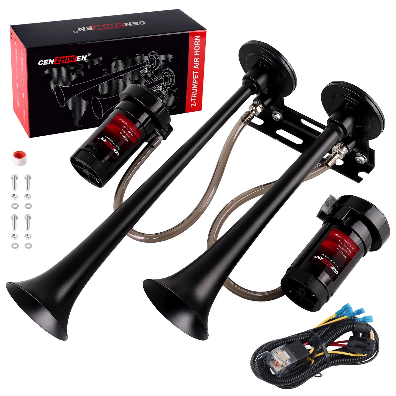 cenzhiwen Dual Compressor Metal Air Horn Kit