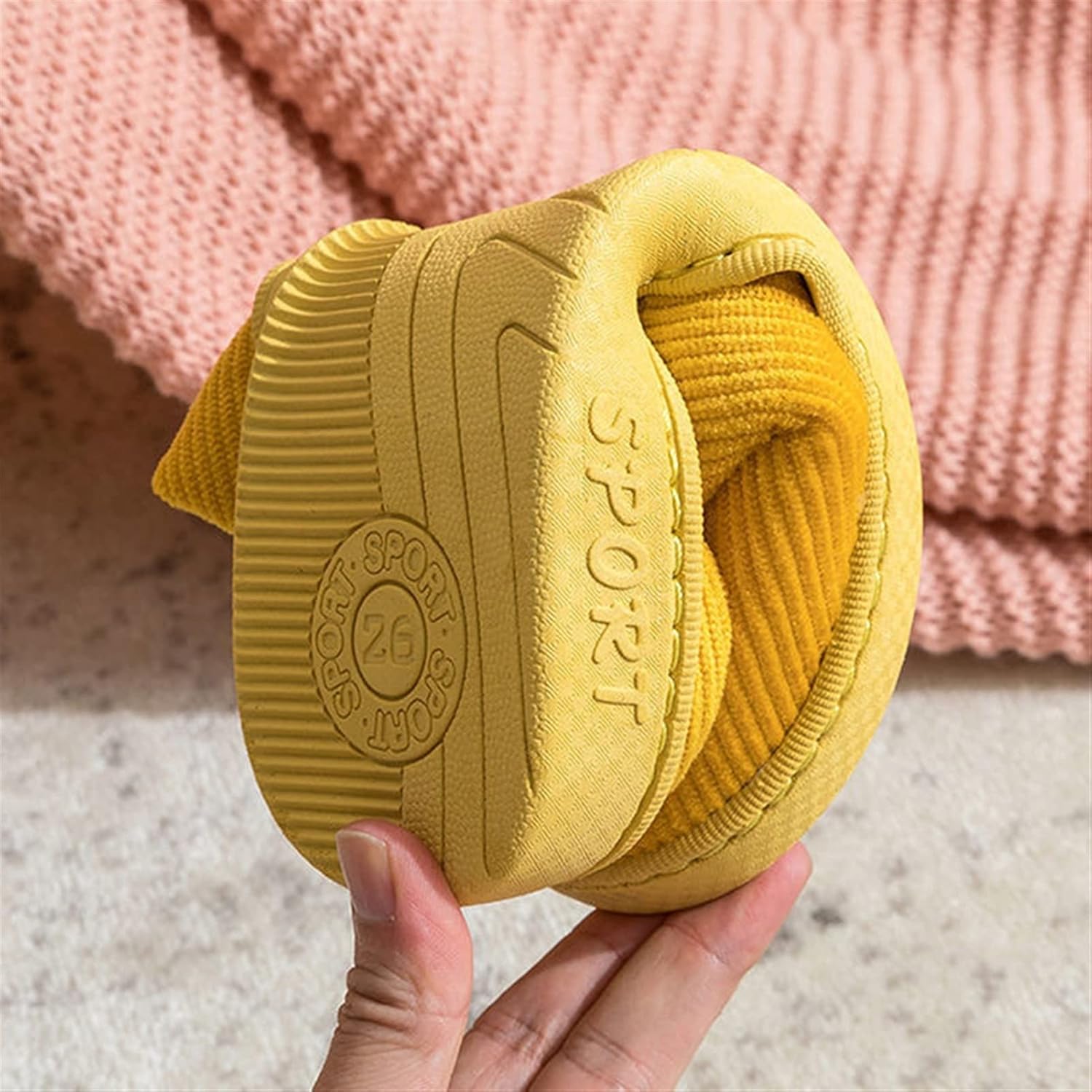 HASMI Men's slippers Men Slippers Winter Warm Soft fluffy Slippers Stripe Non-slip Indoor Slides Corduroy Female Shoes Women's slippers