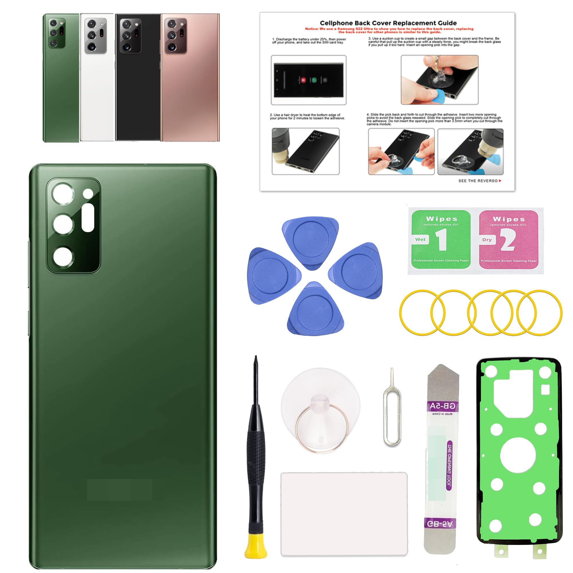 GREEN FUSION Compatible with Galaxy Note 20 Ultra 5G Back Cover Replacement (Green)