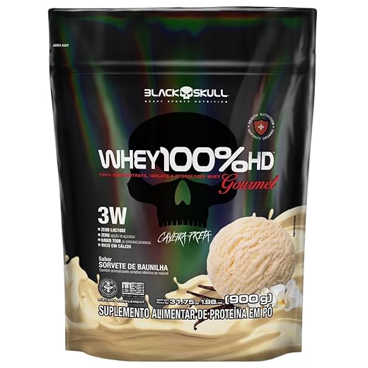 REFIL POUCH 100% HD GOURMET 900G SORVETE BAUNILHA (pacote pode variar).