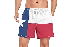 Men's Swimming Shorts: Texas Flag Style