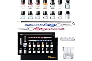 ESSSHOP Glass Dip Pen Brush Set - 20-Piece Calligraphy Brush Pens for Invisible/White Ink Art