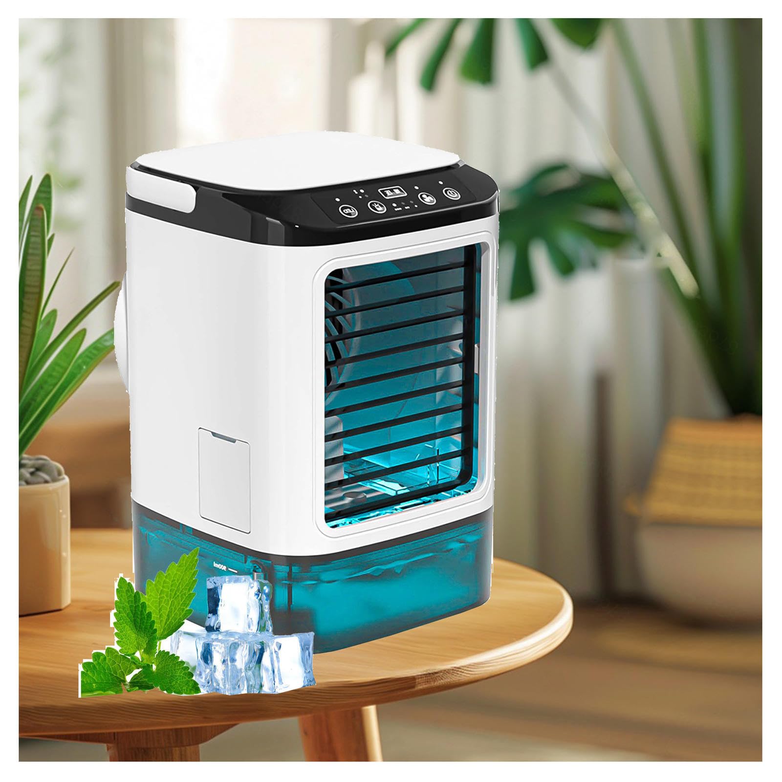 With Ice Box Portable AC for Car, Desk Air Conditioner with 900ML Water Tank Portable Air Conditioners for Camping Portable Air Cooler Ice Water Fan