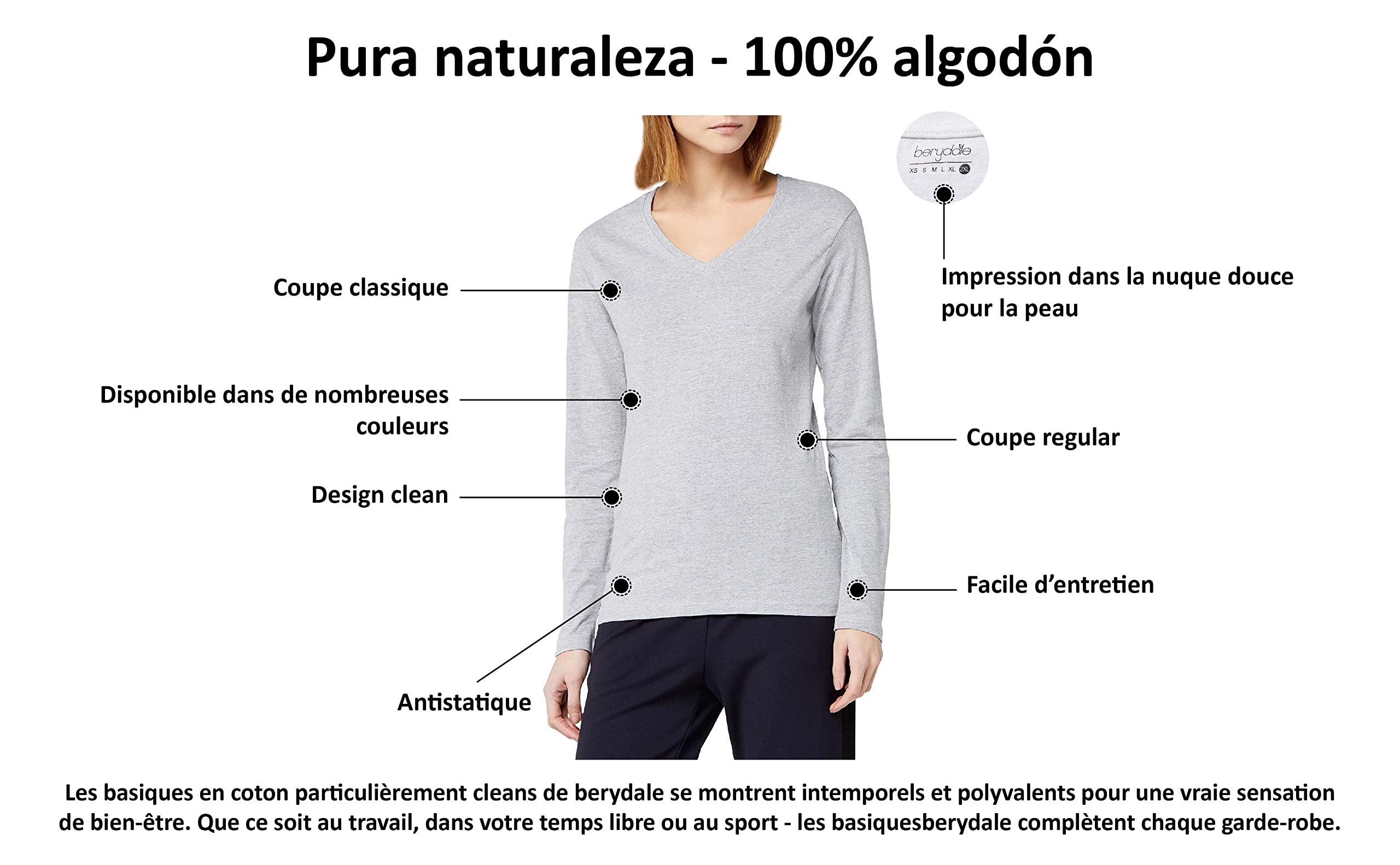 berydale Bd160 Chemise à Manches Longues Femme (Lot de 1)