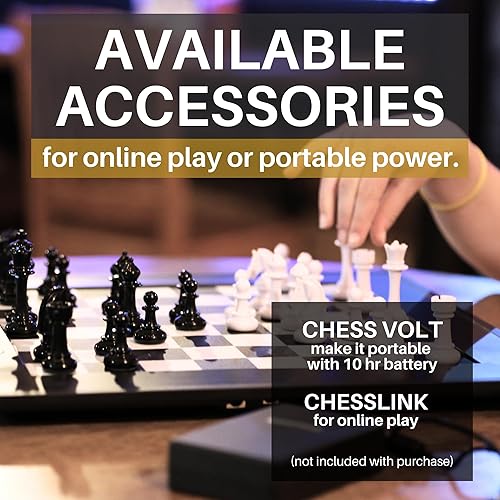 Miniatura 7 de Juego de tablero de ajedrez electrónico - niños y adultos - Modo de enseñanza - Tablero de sensor de presión y piezas - Entrenador interactivo de