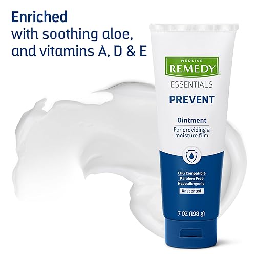 Miniatura 4 de Medline Remedy Essentials Ungüento (tubo de 7 onzas), 12 unidades, sin perfume, película hidratante transpirable, aloe, vitaminas A, D y E, cuidado