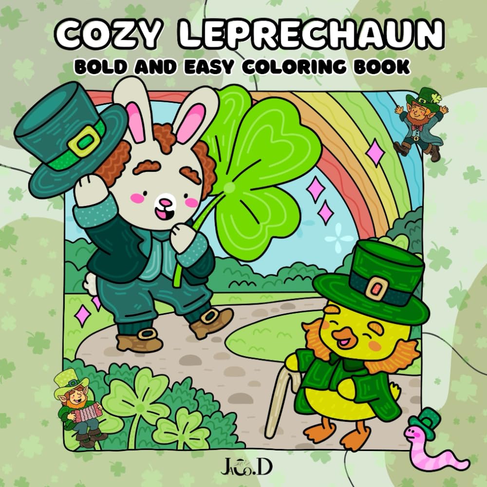 Cozy Leprechaun: A bold and Cozy Coloring book