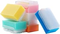 ZIZNBA 6 Pack Baby Bath Sponge Brushes - Soft 2-in-1 Body, Hair & Scalp Cleaner for Sensitive Infant Toddler Skin