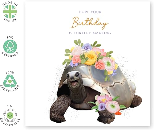 Miniatura 2 de CENTRAL 23 Tarjeta de cumpleaños para mejor amiga y mujer, Hope Your Birthday Is Turtley Amazing - Lindos regalos de tortuga para hermana, hija,