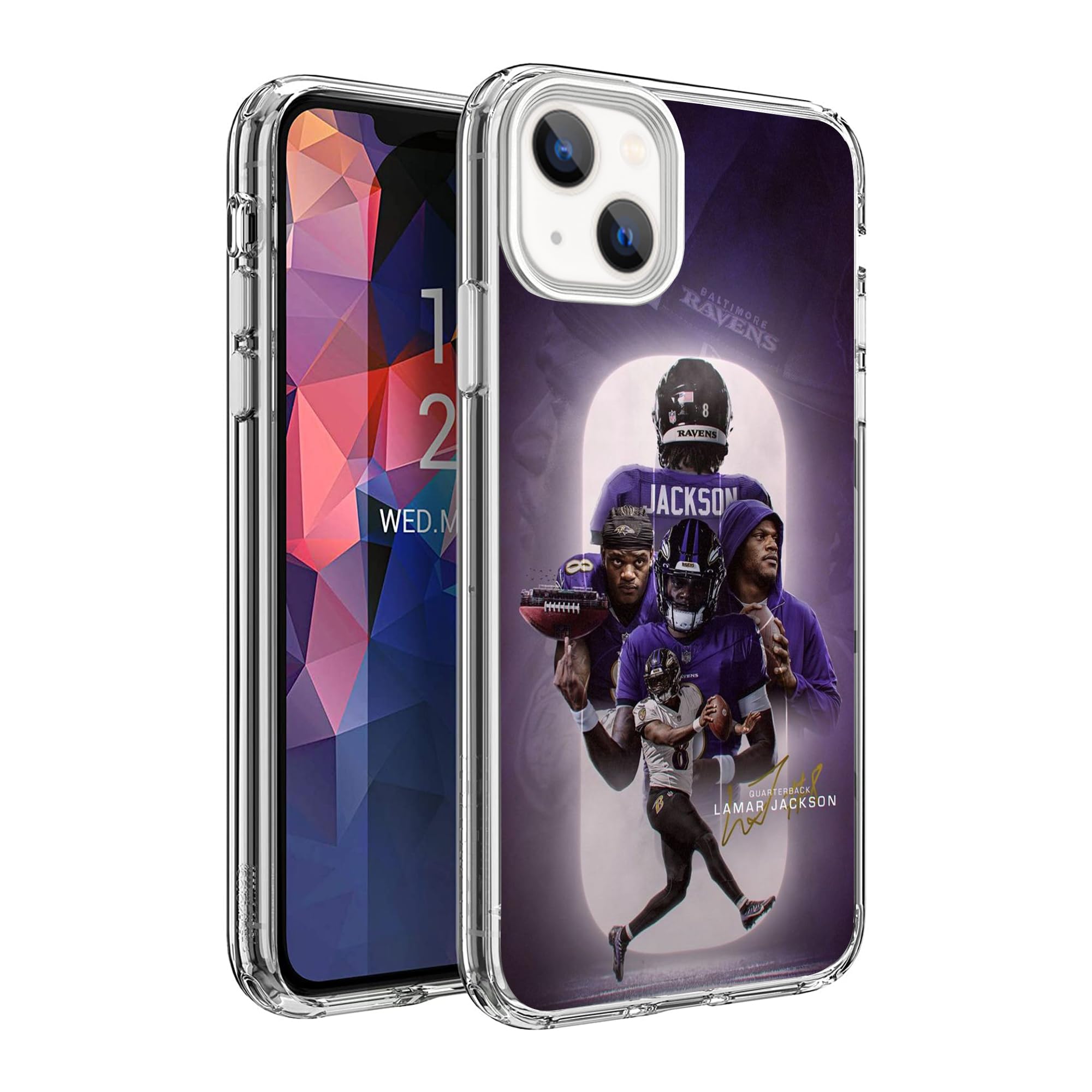 ZHESHAXIN Compatible with iPhone 14 Case, Durable Full Body Protection, Soft TPU Shockproof Clear Case(Baltimore-Jackson-4)