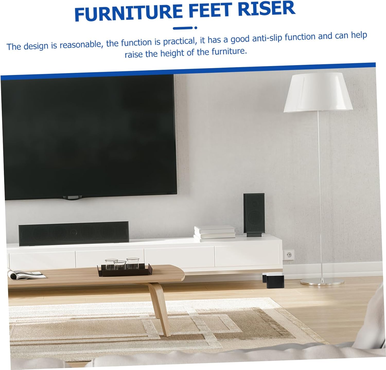 MAGICLULU Couch Risers Bed Lifts Heavy Duty Plastic 4pcs Sofa Riser Pads Anti-Slip