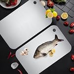 Titanium Chopping Board, Cutting Board for Kitchen/Double Sided Titanium Cutting Mat,Stainless Steel Food Grade Cutting Boards,Non Stick Chopping Board for Meats, Fruit and Vegetable (11.7 * 7.8in)