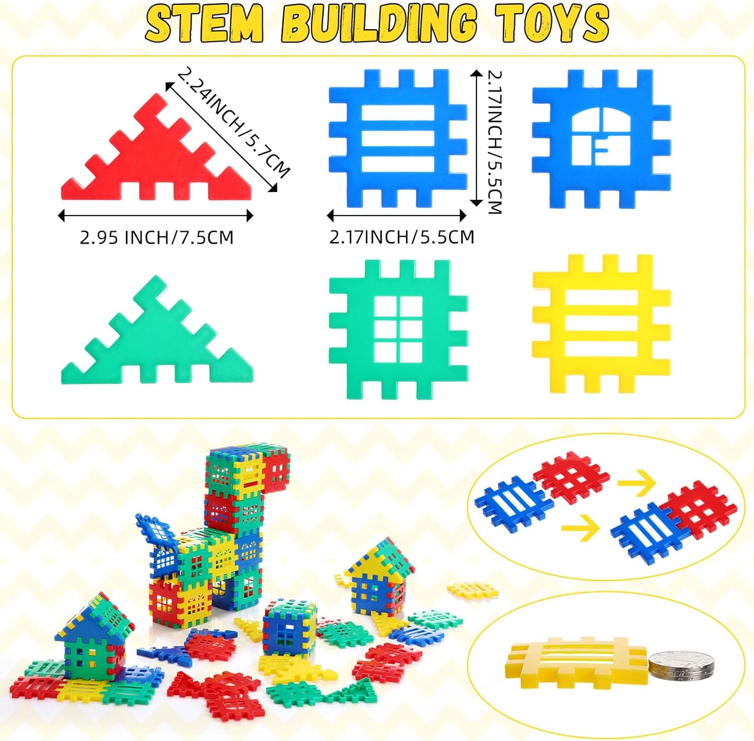 310 Pcs Interlocking Building Blocks for Kids Building Toys for Kids Kindergarten Toy Building Sets Preschool Toys for Back to School