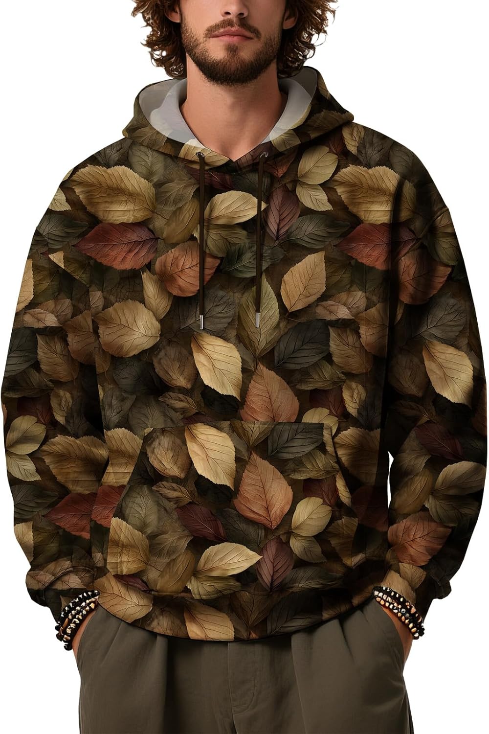 BIVENANT Men's Camouflage Hoodies Graphic Camo Pullover Sweatshirts Hooded Novelty Crewneck Fleece Fall Winter Clothing