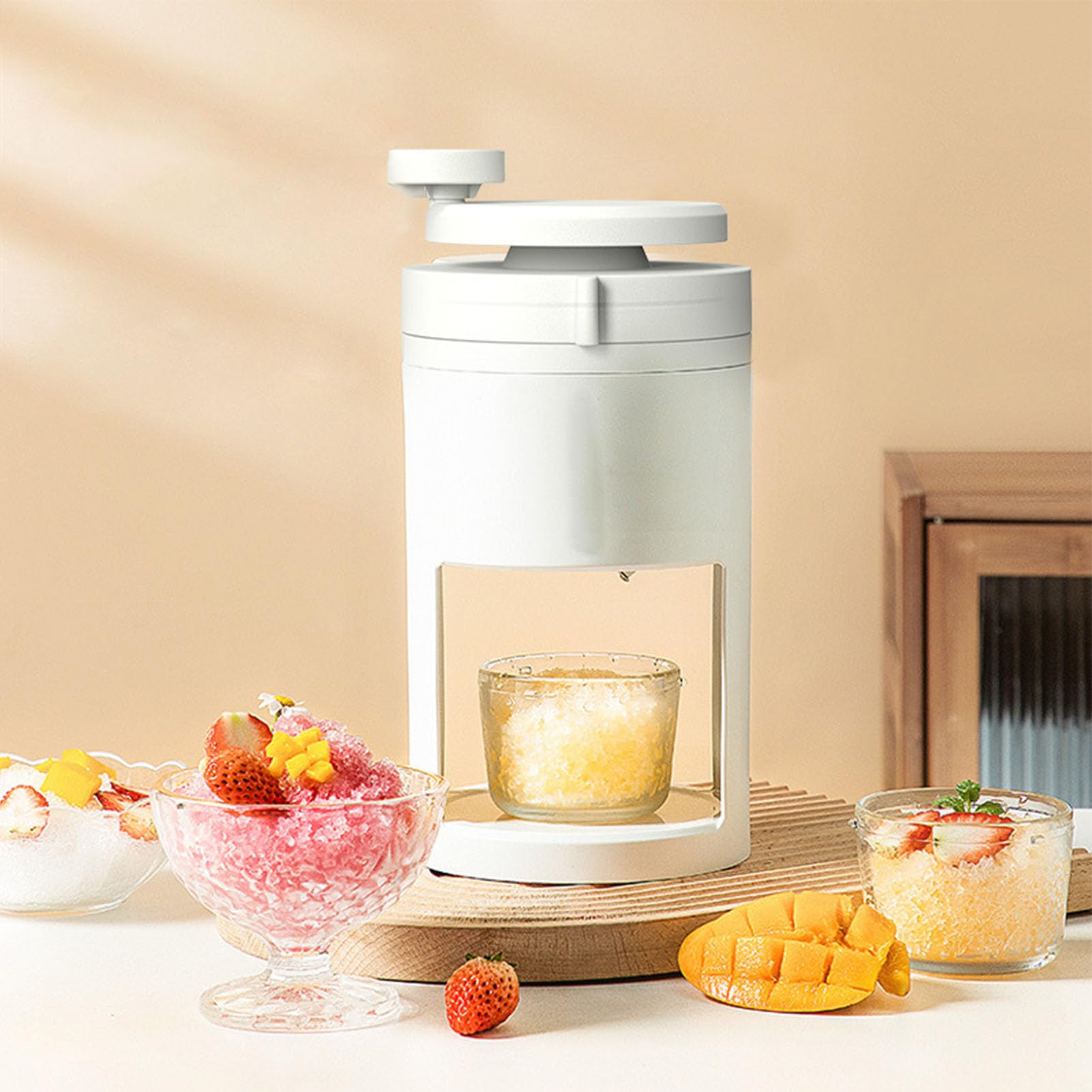 Broyeur à glace manuel portable en ABS léger pour blocs de glaçons