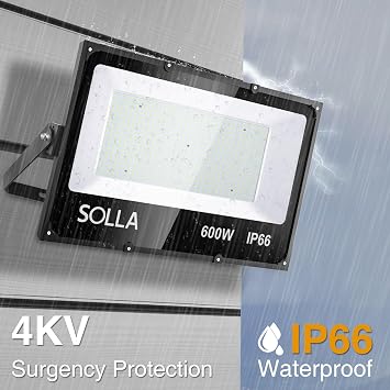 SOLLA 600W LED Flood Light Outdoor 60000lm 600W LED Flood Light 48000lm, 6000K Daylight White, Super Bright LED Arena Light IP66 Waterproof Commercial Lighting for Sports Fields,Counts,Stadium
