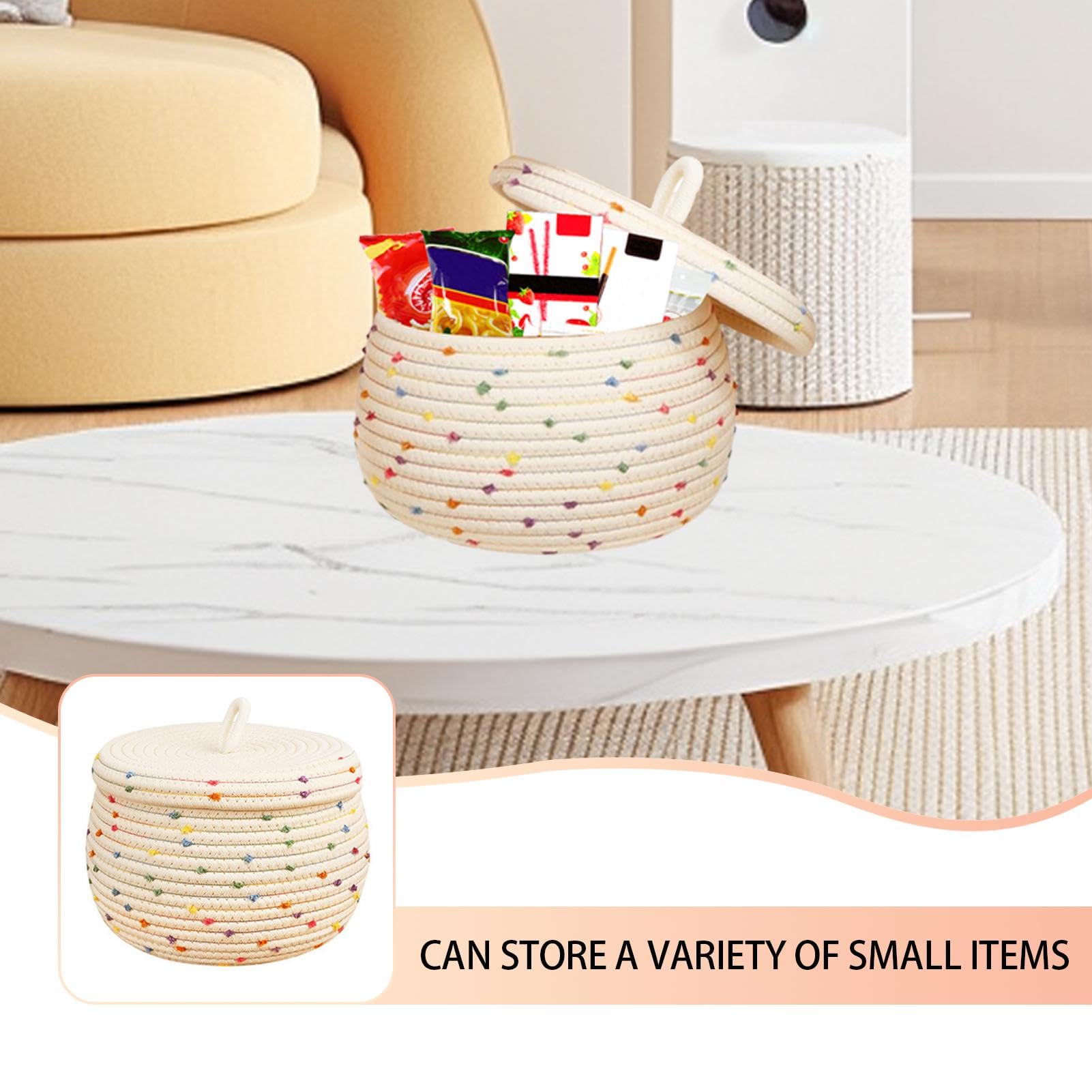 Modèle de panier au crochet Modèle de panier au crochet avec couvercle Panier de rangement rond en corde au crochet, décoration d'intérieur, panier fait main, projet de crochet - France