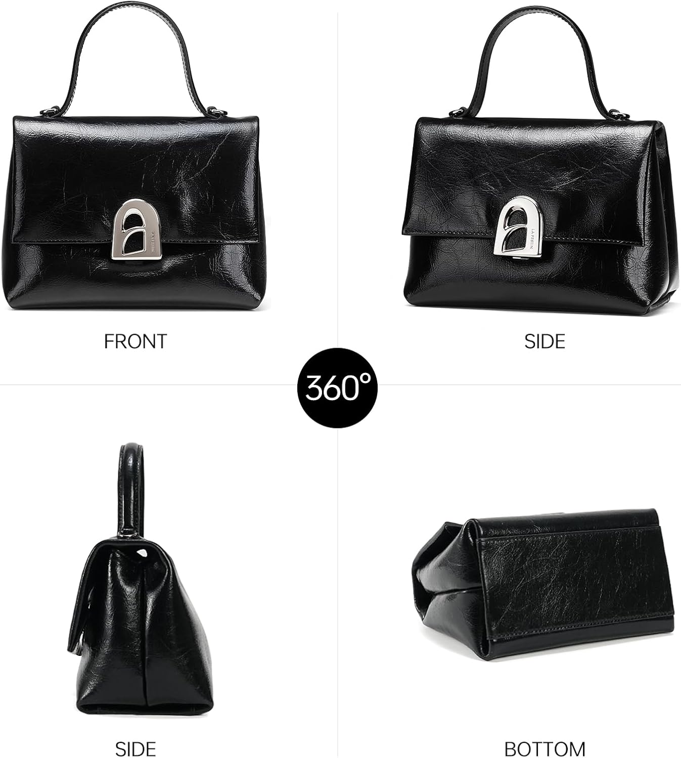 LA FESTIN Genuine Leather Handbag for Women, Mini Crossbody Purse & Top Handle Bag - Image 4