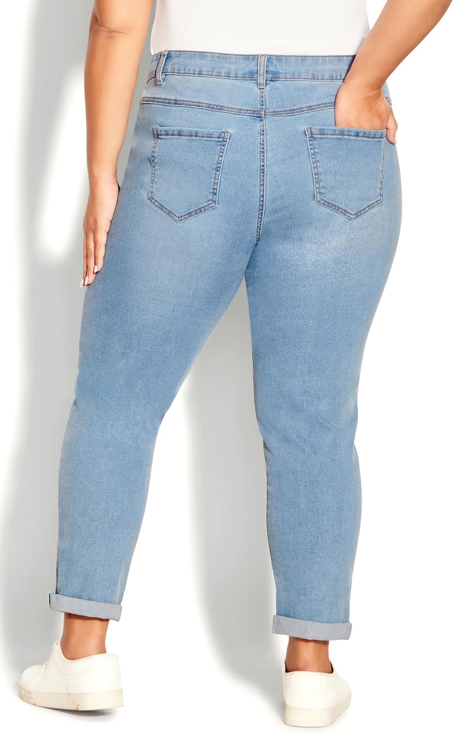 Avenue Women's Plus Size Jean - Stretch Girlfriend, 30 Light Wash - Image 7