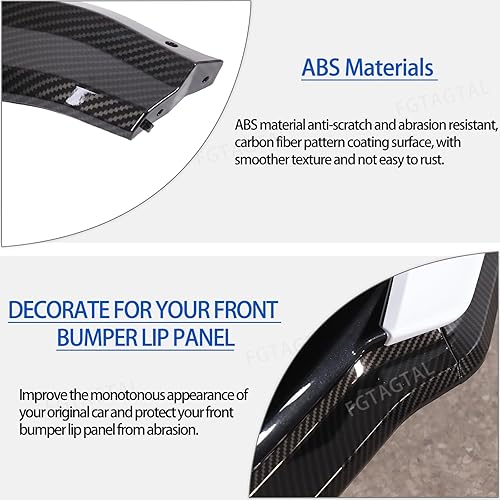 Miniatura 3 de Kit de repuesto para divisor de labio de parachoques delantero compatible con Chevrolet Corvette C8 2020-2024, accesorios de decoración de alerón de