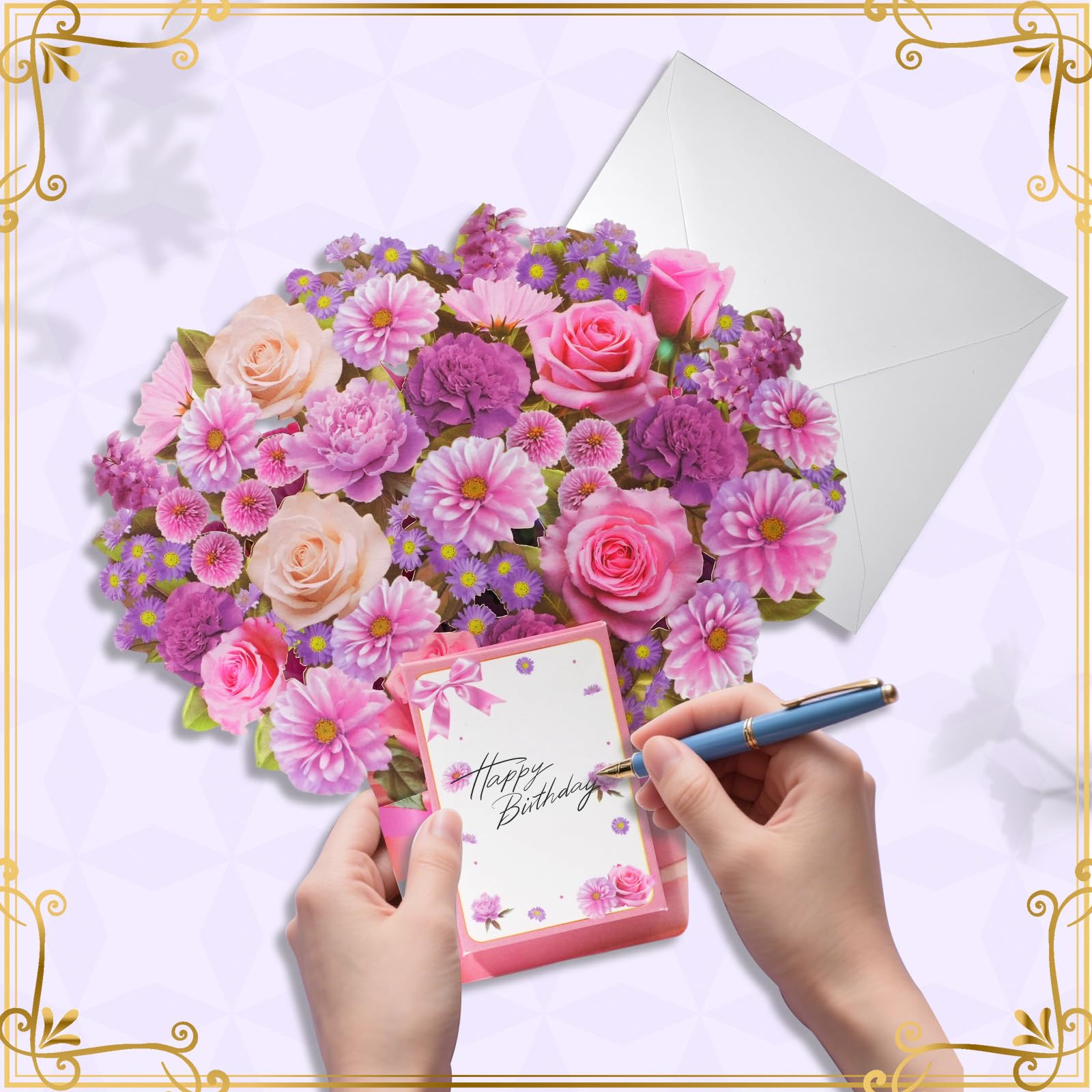 APOTODITO Tarjetas de cumpleaños desplegables, regalos del día de la madre, tarjeta de cumpleaños con música y luz, tarjeta 3D de ramo de flores, regalos del día de San Valentín, tarjetas del día de
