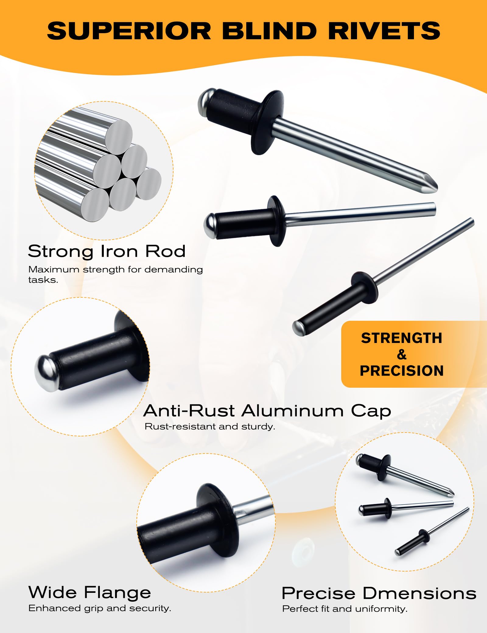 Close. End Pot Rivets SAE J-1200 Standard Rivets Closed End Sealed Pop Rivets 3/16#6CE ...