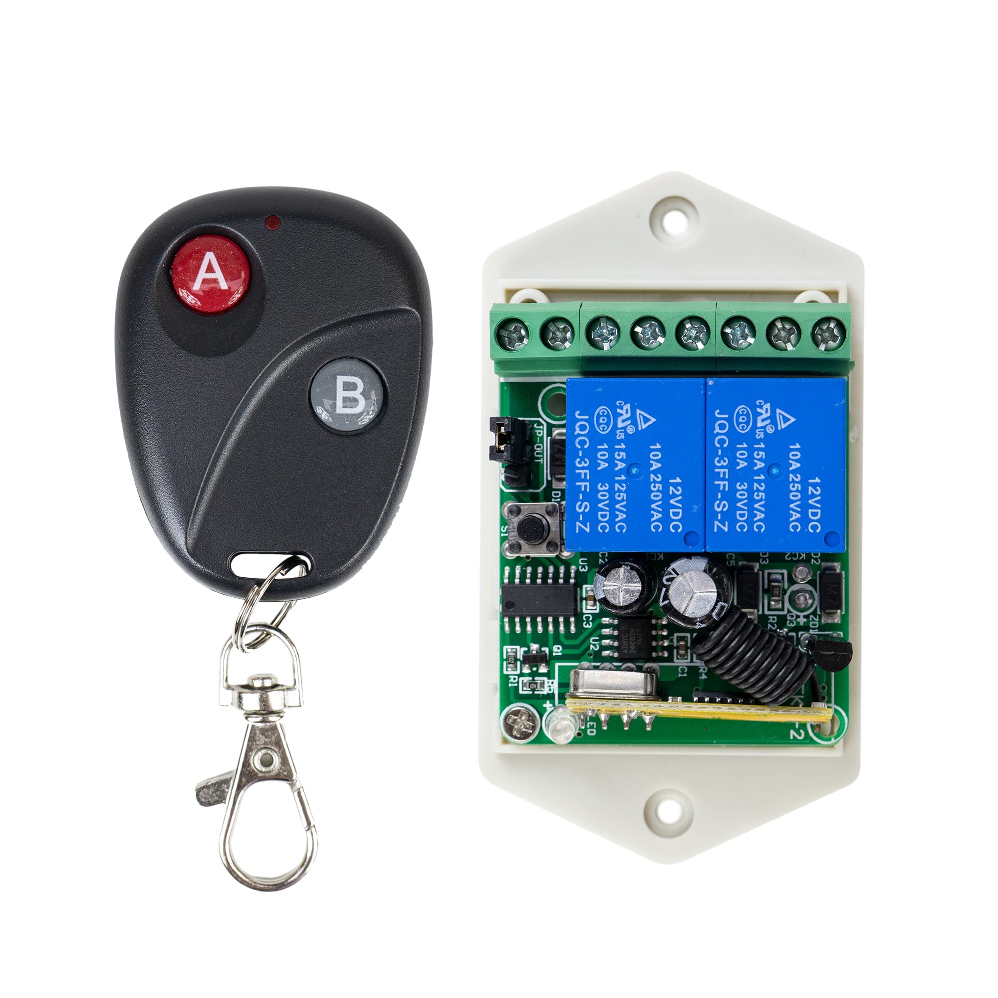 Relé con mando a distancia PNI CA500LR para controlar 1 o 2 puertas de garaje, cancelas, barreras, 2 relés, alimentación 12V