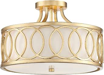 Crystorama Libby Langdon Graham 3 Light Antique Gold Semi Flush Mount