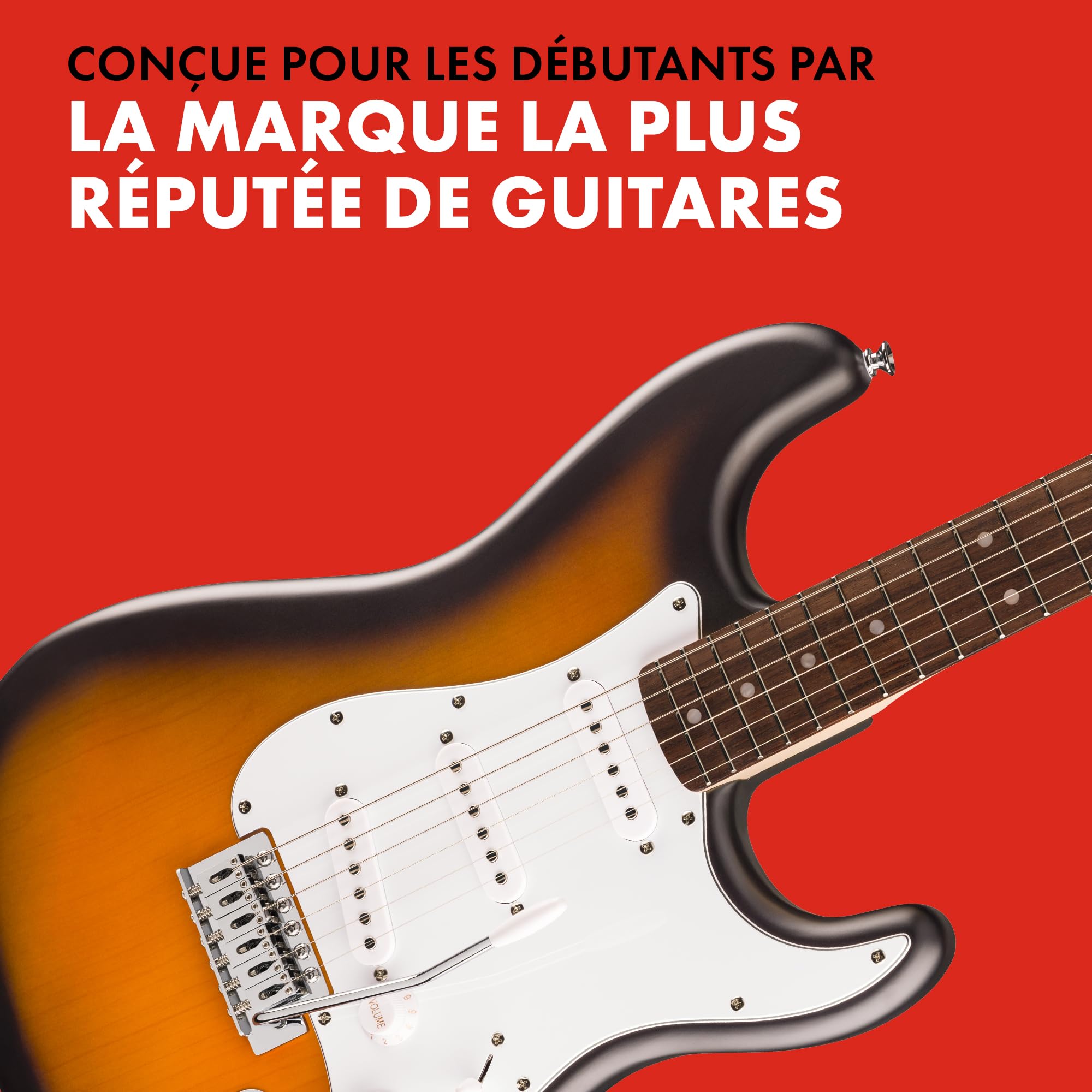 Fender Squier Debut Series Stratocaster Guitare Electrique, Guitare pour Débutants, avec 2 ans de Garantie, 2 Couleurs Tonalités Marron