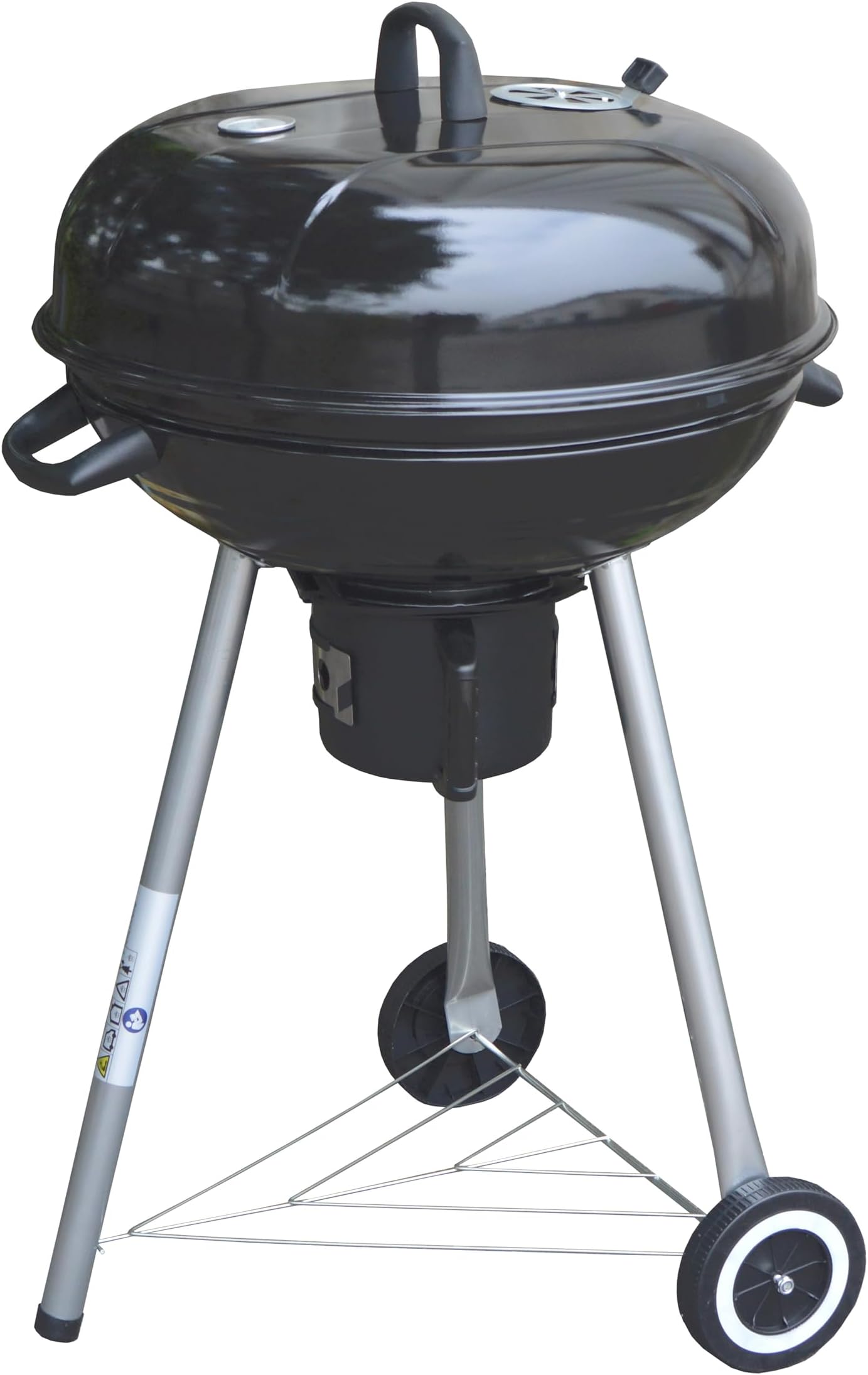 Panana 22.8 inch Kettle Charcoal Grill,Integrated Thermometer Porcelain-Enameled Lid and Bowl with Slide Out Ash Catcher for BBQ, Patio, Backyard, Picnic, Black