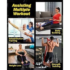 Zacro Resistance Bands, 6 Resistance Levels Pull Up Assistance Bands, Exercise Bands for Men&Women, Heavy Duty Resistance Band Set with Door Anchor, for Working Out, Muscle Training, Physical Therapy