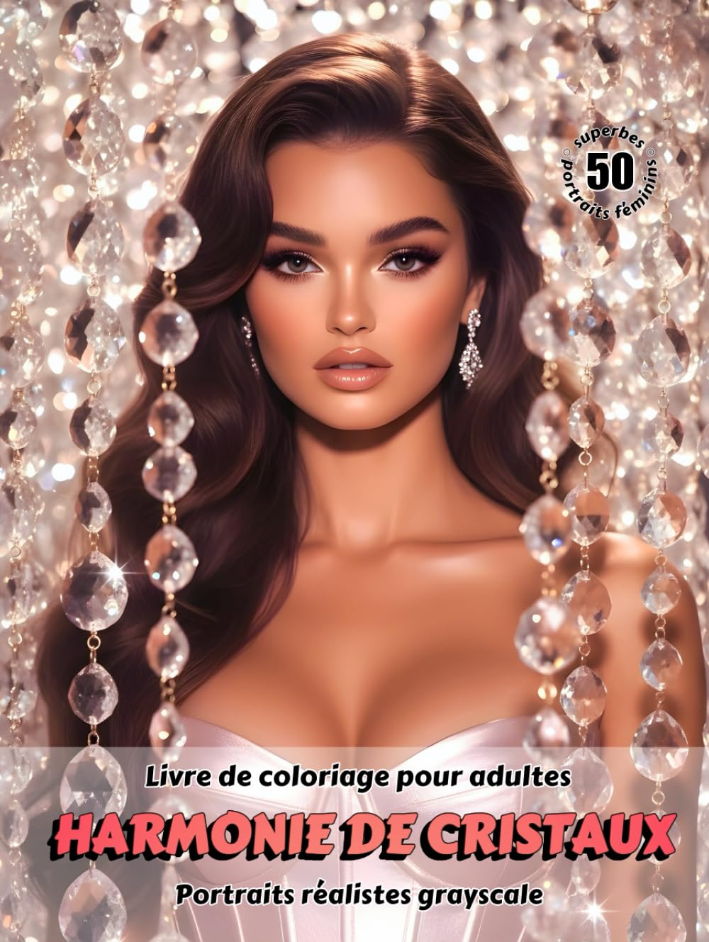 HARMONIE DE CRISTAUX – Livre de coloriage pour adultes | Portraits réalistes grayscale (en niveaux de gris) | Superbes Portraits féminins à colorier | ... Édition française (Aventures colorées)