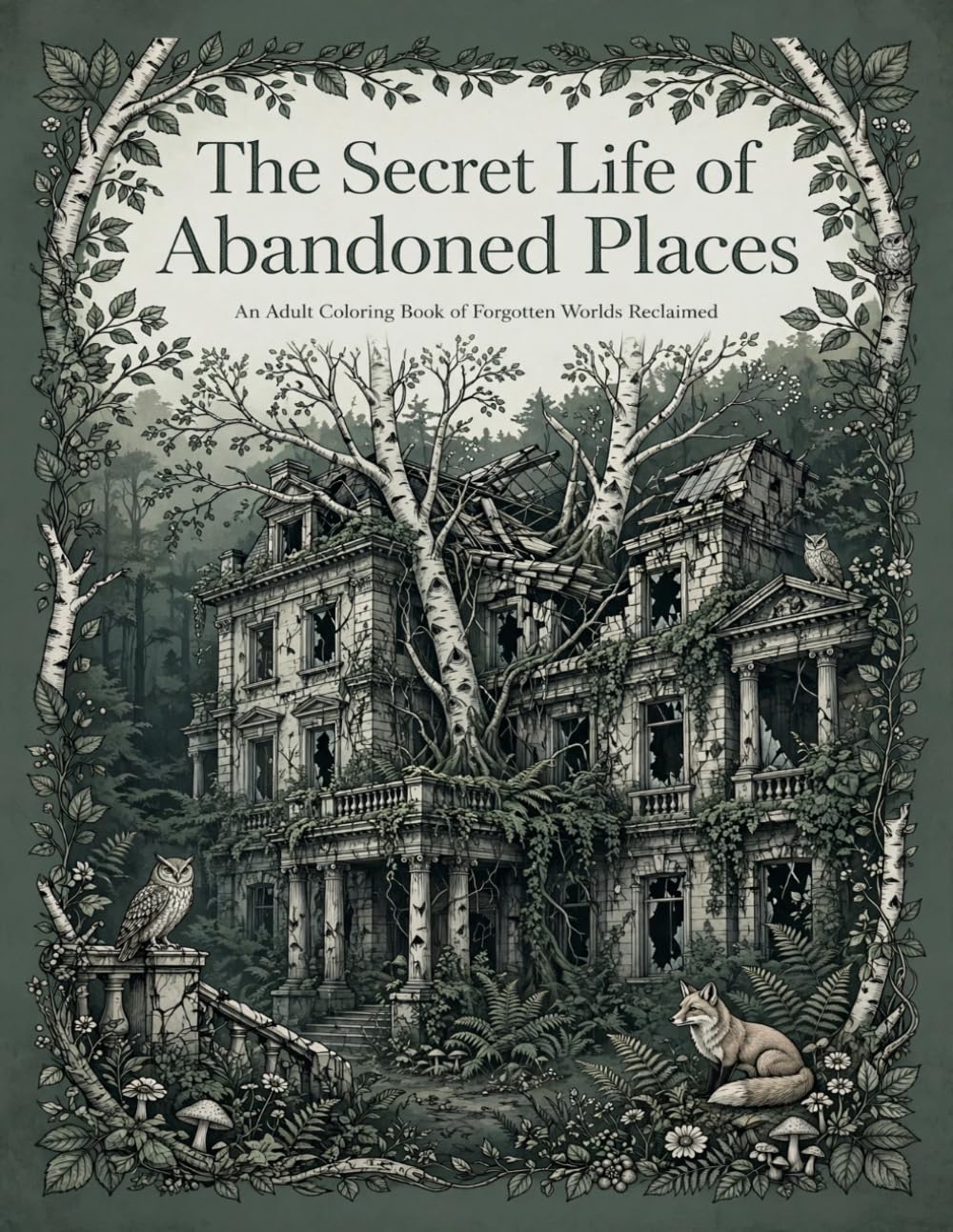 The Secret Life of Abandoned Places: An Adult Coloring Book of Forgotten Worlds Reclaimed: Overgrown Subway, Flooded Library, Luxury Hotel, Amusement Park & More with Hidden Memories to Find