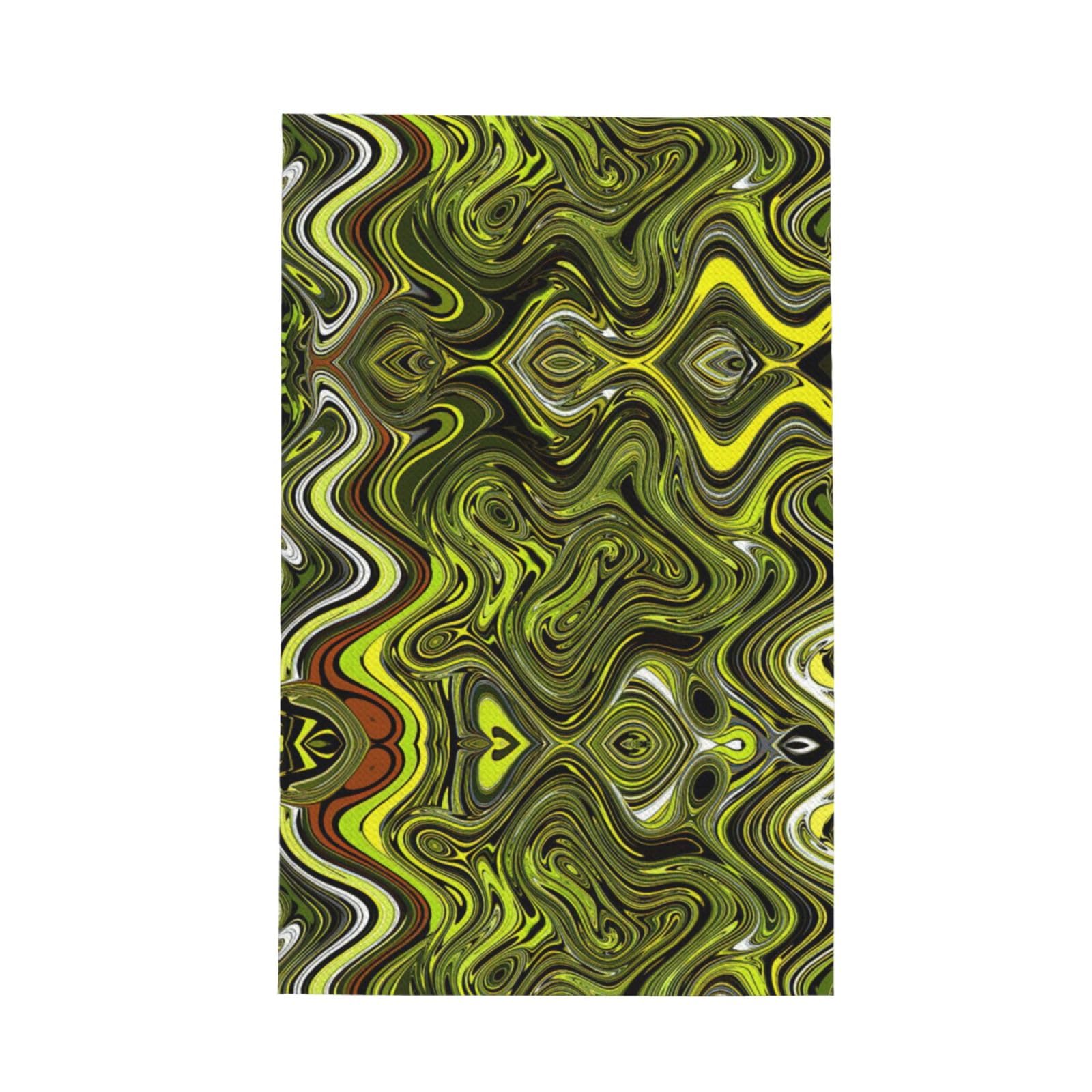 XXahnbm Abstract Green Snake Print Waffle Kitchen Towel,Absorbent Hand Towel