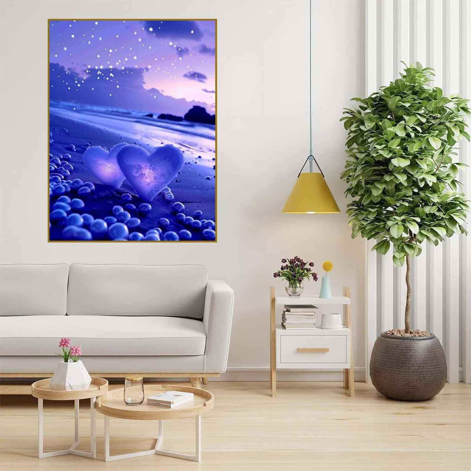 Diamond Painting Liebe Malen Nach Zahlen Erwachsene, 5D Diamant Painting Bilder Wüste Diamond-painting Mosaikherstellung Bastelset Kinder ab 6 Jahre, Deko Wohnzimmer, Mädchen Geschenke 70x100cm 6X-731