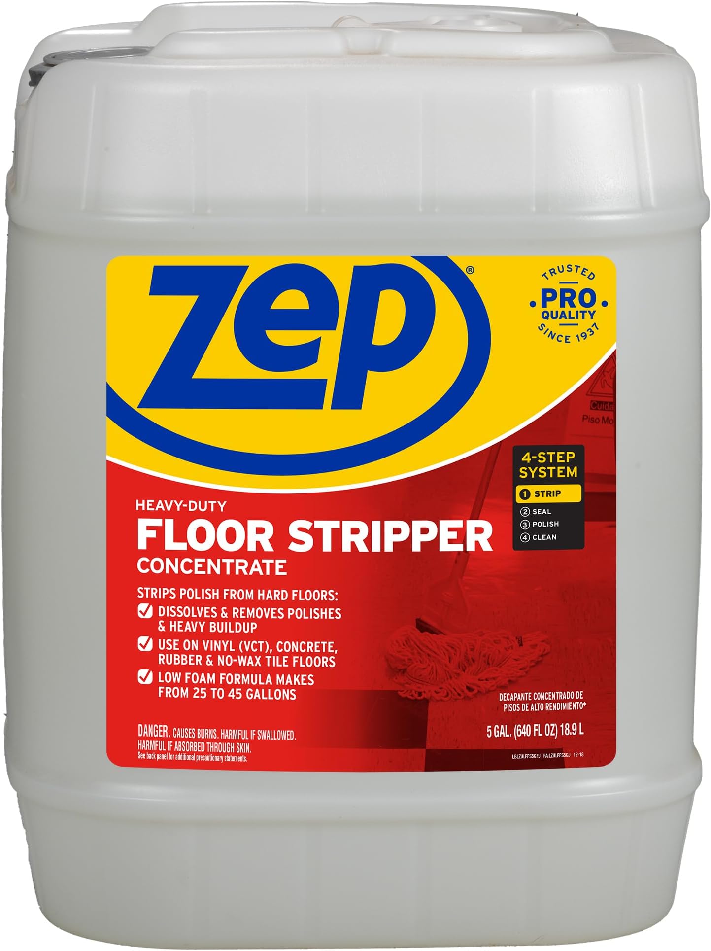 Zep Industrial Heavy-Duty Floor Stripper Concentrate - 5 Gallon (Pack of 1) ZULFFS5G - Remove Stubborn Finishes and Heavy Buildup