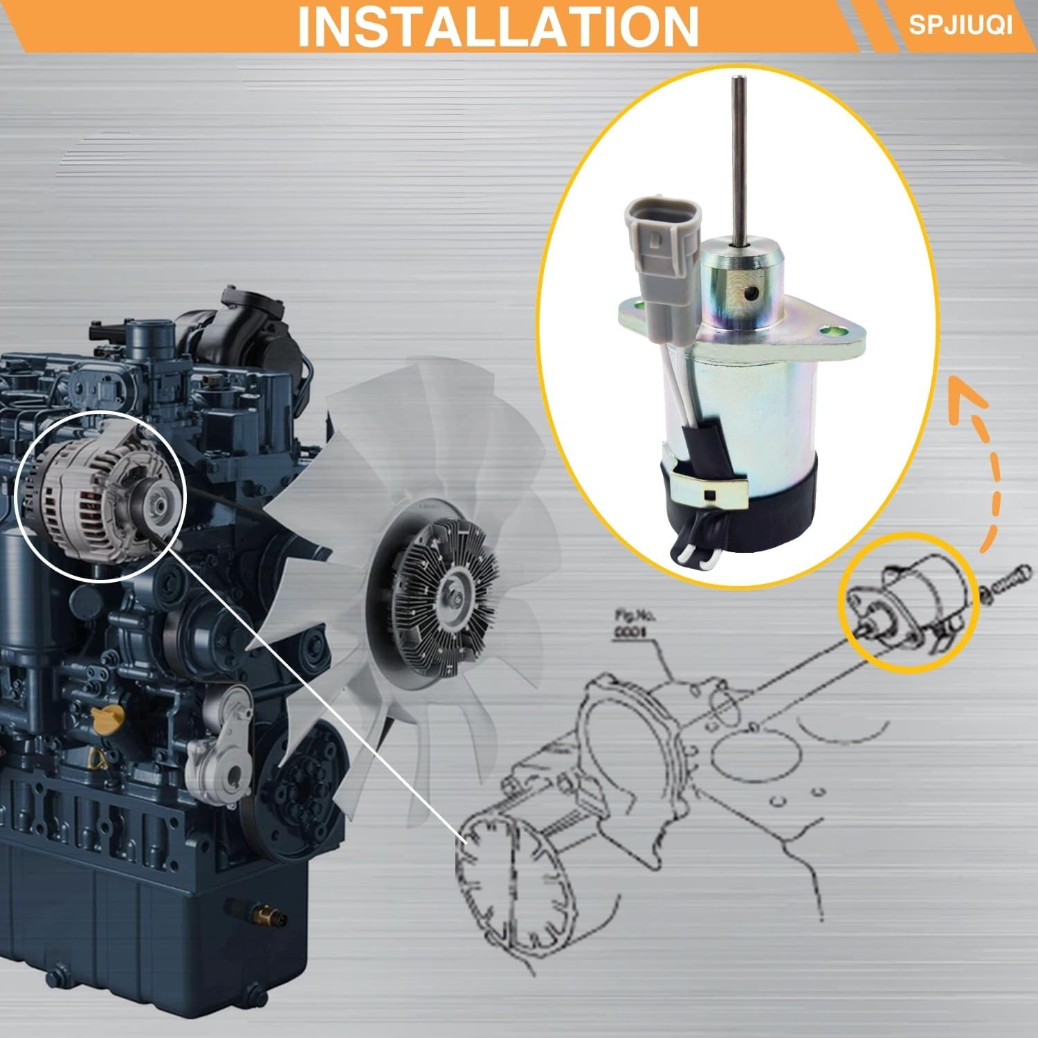 Solenoide de apagado de 12 V 1G939-60010 25-38773-00 240-22175 compatible con motor Kubota V2203 Carrier Transicold CT4