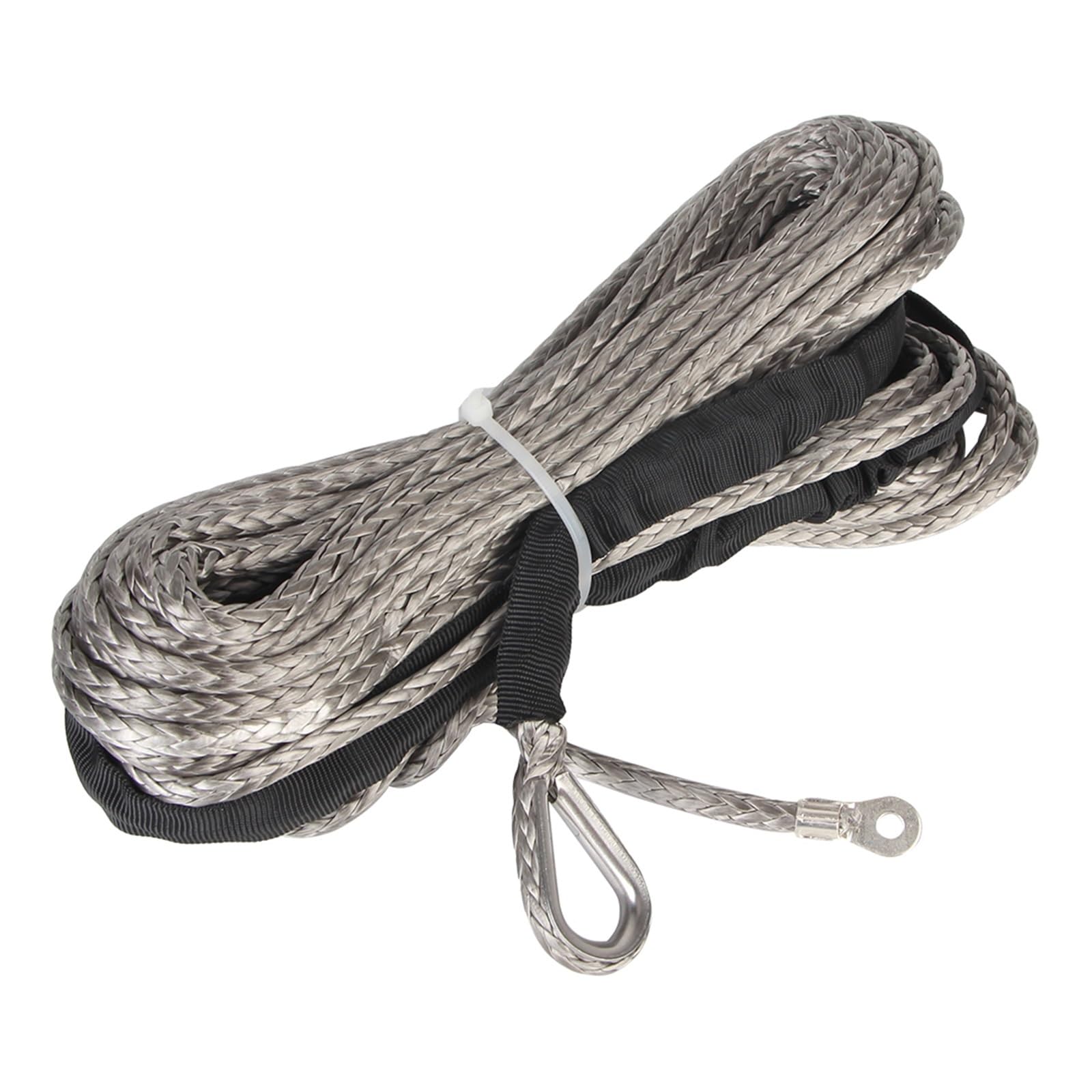 Corde de treuil synthétique grise 7700Lbs pour traction et dépannage de véhicules ATV et UTV