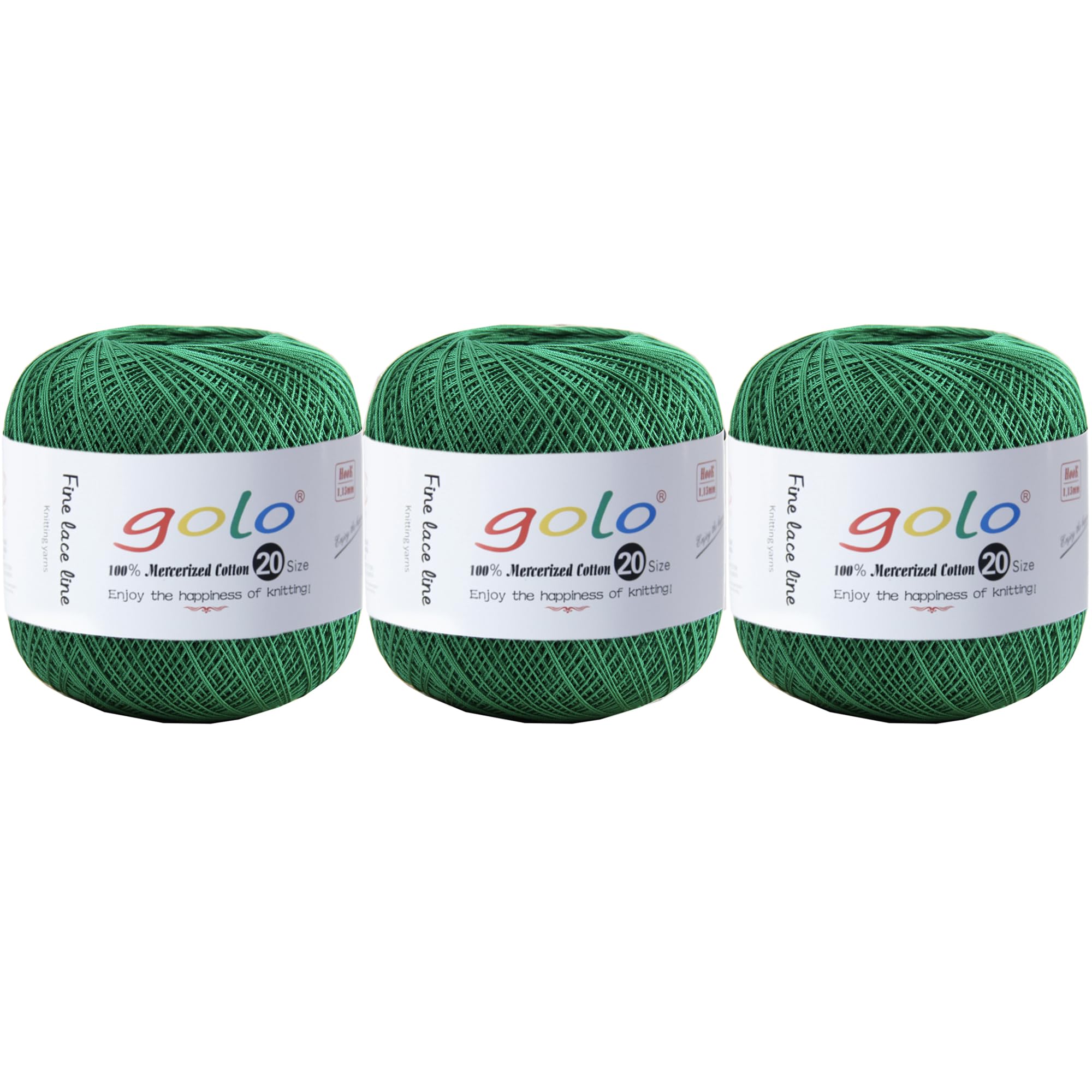 golo 3 Balls Crochet Thread Size 20 Embroidery Thread Crochet Yarn for Hand 699