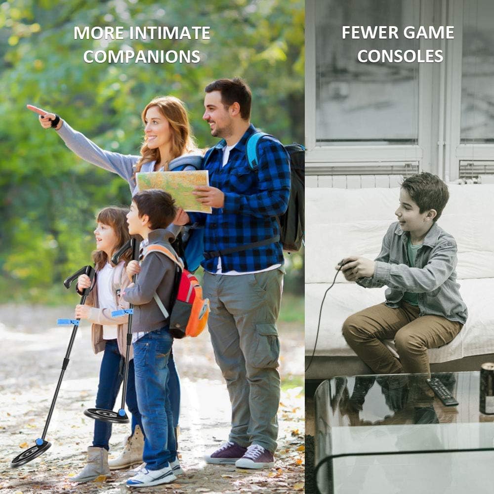 RM RICOMAX Kids Metal Detectors - Two Sets (Yellow + Blue) for Family, High Accuracy, IP68 Waterproof Search Coils