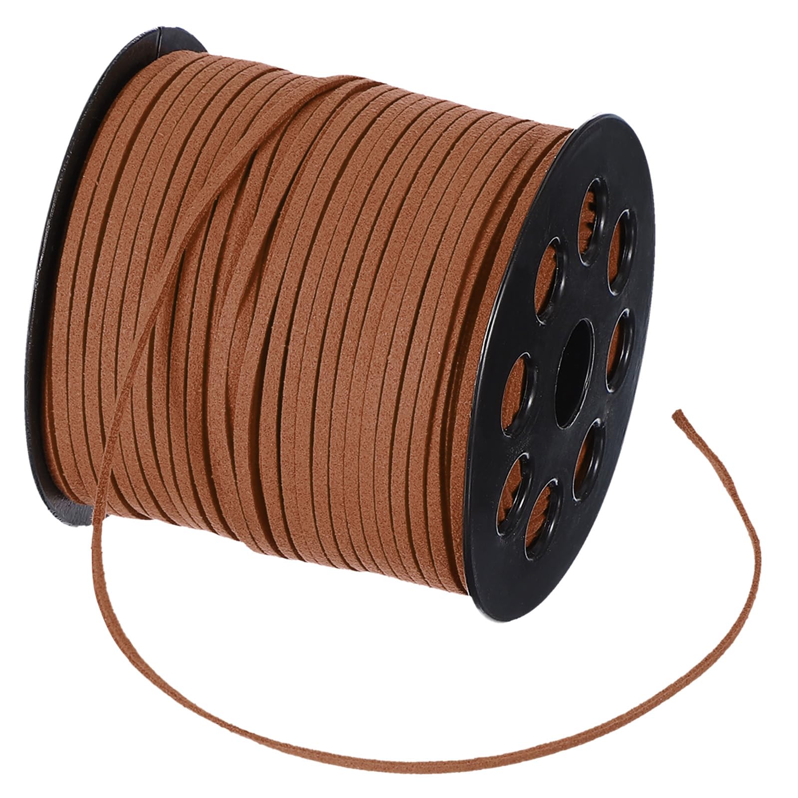 Cuerda de piel de ante falsa marrón de 100 yardas para diseñar tus propias pulseras DIY