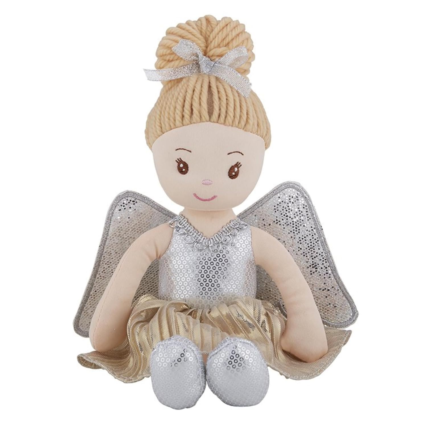 Stephan Baby Plush Angel Doll, Silver Wings